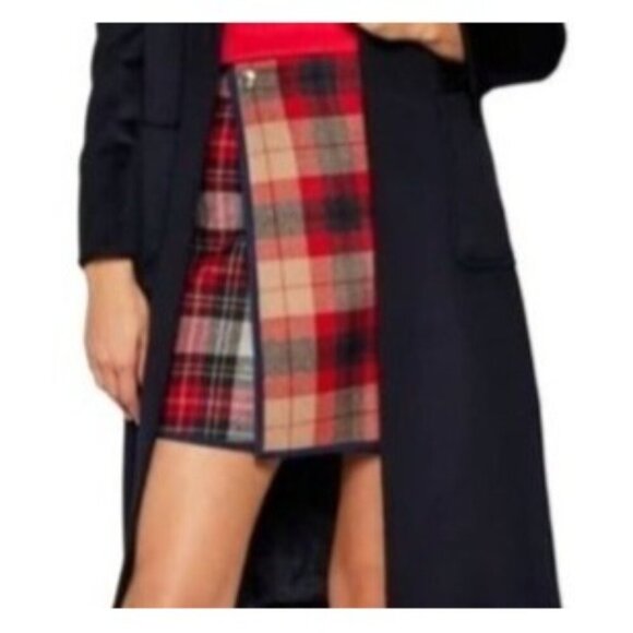Tommy Hilfiger Womens 16 Wool Cashmere‎ Blend Plaid Wrap Skirt NWT - Picture 2 of 13